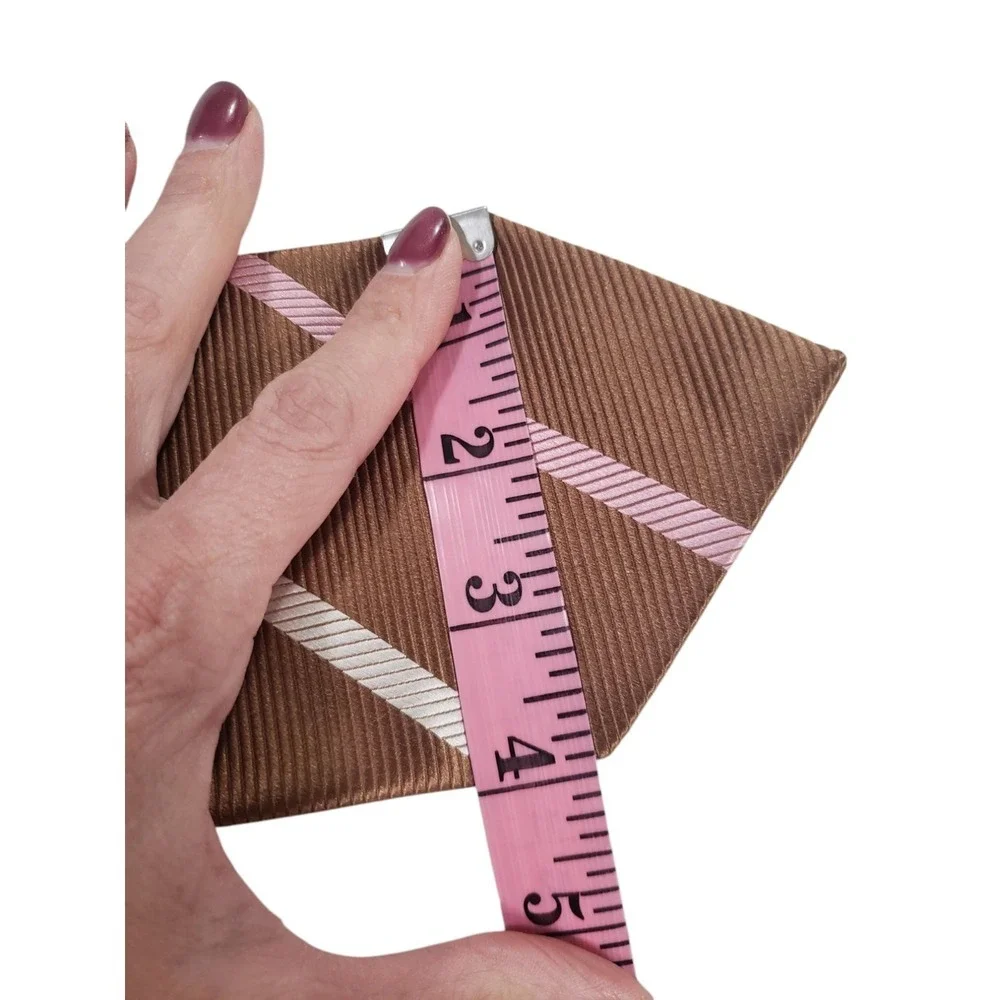 Henry Jacobson REPP Mens Tie Necktie‎ Designer Luxury Handmade Brown Stripes